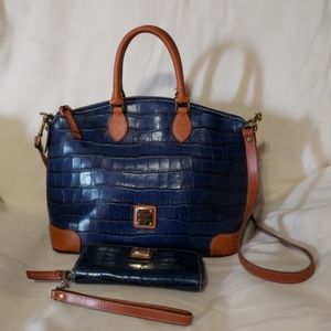 Dooney and Bourke Croco Satchel and Wristlet Set